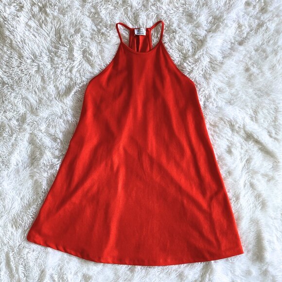 Orange Baby Doll Halter Mini Dress - Medium - Picture 1 of 5